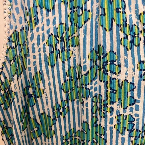 Poupette St. Barth Girls Clara Sleeveless Maxi Dress in Blue/Green Print. - Picture 5 of 9